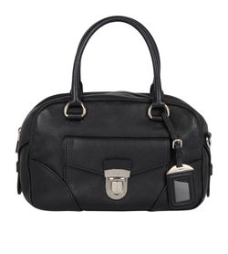 バッグ 00s prada archive pocketable boston bag Prada Pre-Owned 2000-2025 Vernice Trimmed Tessuto Boston Bag